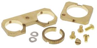 407 Brass earthing clamp kit [(x1 M20 clamps+screws)+ (x1 M25 clamps+screws)] - EC407