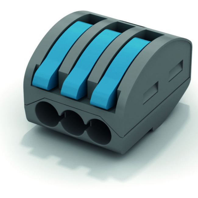 SBOX3/100 [Box of 100pcs] 3 Pole 32 amp Lever Connector push in Terminal