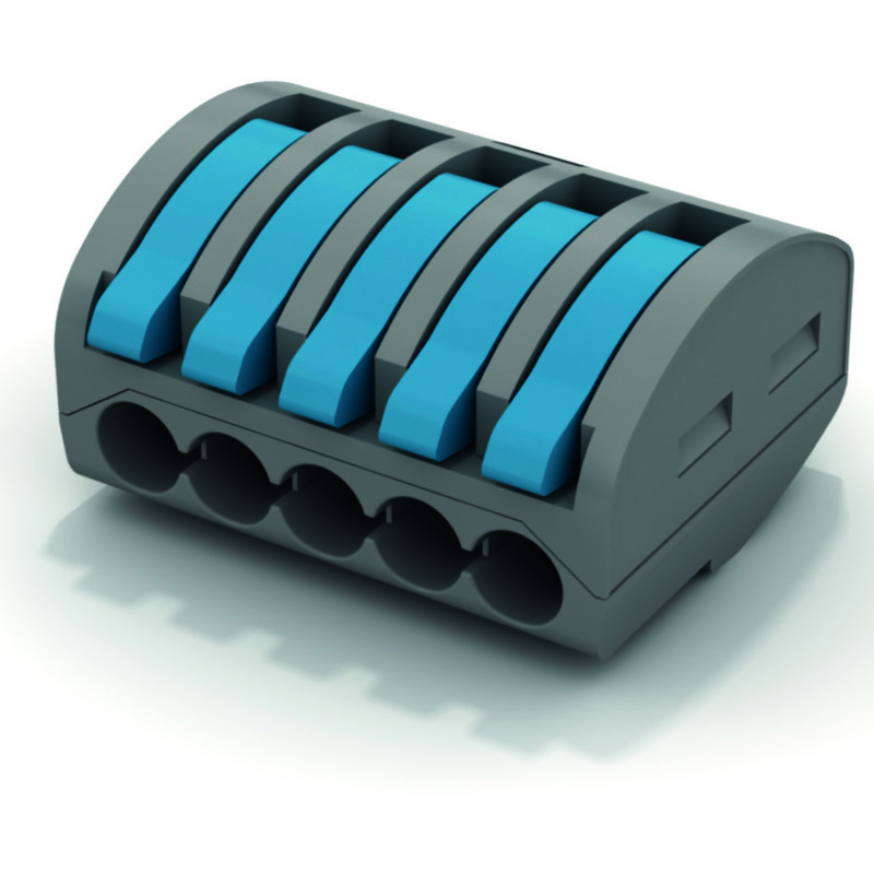 SBOX5/50 [Box of 50pcs] 5 Pole 32 amp Lever Connector push in Terminal